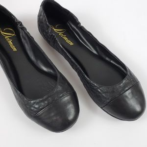 🆕️ Delman Black Leather Ballet Flats